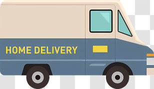 Cartoon - Home Delivery Van Transparent PNG