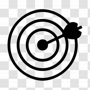 Bullseye Emoji - Black Target With Arrow In Center Transparent PNG