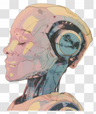 Sophia Robot - Futuristic Robot Head Design Transparent PNG
