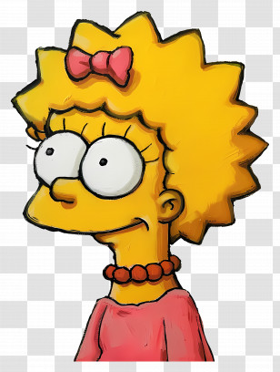 Lisa Simpson - Cartoon Girl With Spiky Hair And Bow Transparent PNG