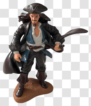 Captain Jack Sparrow - Pirate Figurine With Sword And Hat Transparent PNG