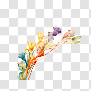 Flower Strip
 - Colorful Flowers In Bloom Transparent PNG