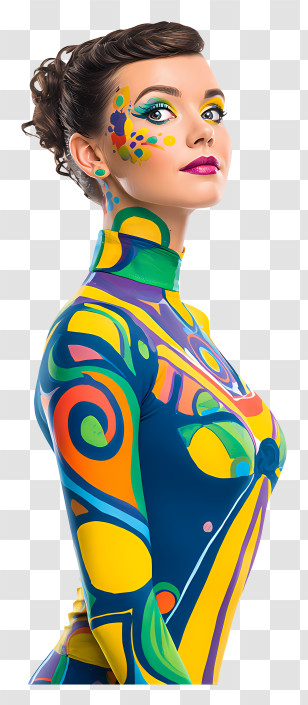 Bodypainting Day - Colorful Body Paint Art Transparent PNG