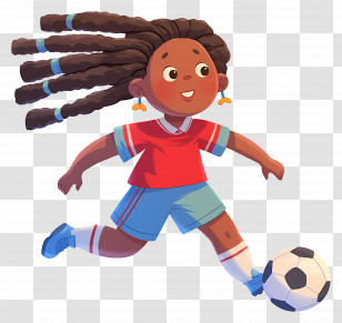 Girl Kicking Soccer Ball - Girl Playing Soccer Illustration Transparent PNG