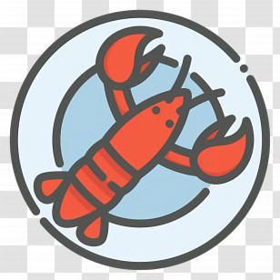 Sea Food - Red Lobster Icon In Circular Design Transparent PNG