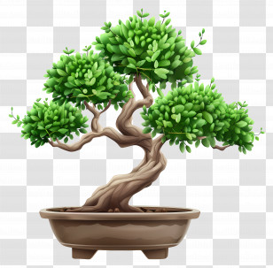 Bonsai Plant - Beautiful Bonsai Tree In Pot Transparent PNG