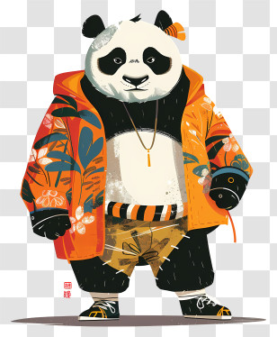 Kung Fu Panda - Panda In A Stylish Jacket Transparent PNG