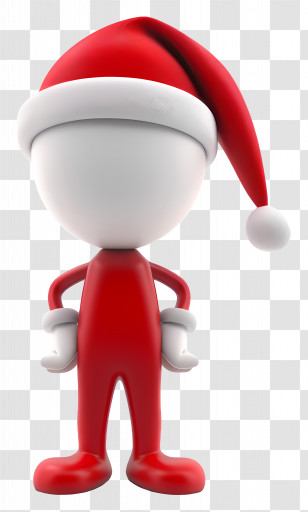 Stick Figure Standing - Stick Figure With Santa Hat Transparent PNG