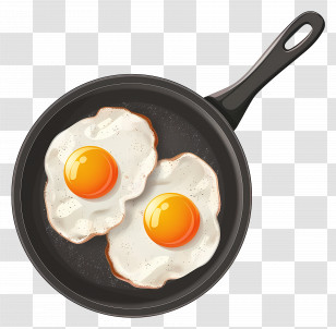 Fried Eggs - Fried Eggs Cooking In Skillet Transparent PNG