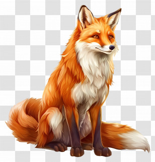 Fox - Graceful Red Fox Sitting Calmly Transparent PNG