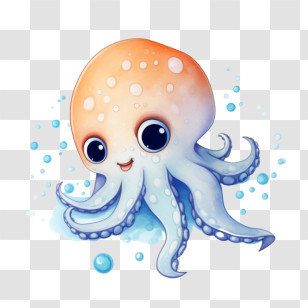 Octopus - Cute Cartoon Octopus Transparent PNG