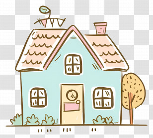 Doodle House - Hand-Drawn Pastel Doodle House Transparent PNG