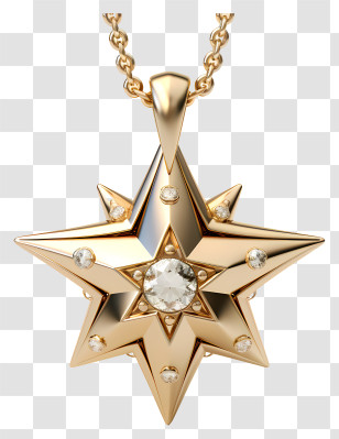 Epiphany - Elegant Gold Star Pendant Necklace Transparent PNG
