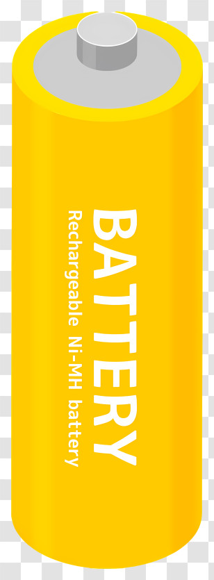 Icon - Yellow Rechargeable Battery Transparent PNG
