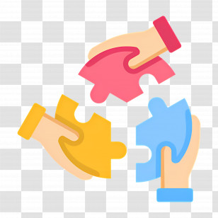 Collaboration - Hands Holding Colorful Puzzle Pieces Illustration Transparent PNG