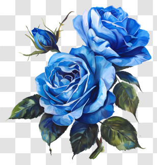 Blue Roses - Beautiful Blue Roses Art Transparent PNG