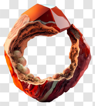 Red Rock - Unique Red Crystal Ring Transparent PNG
