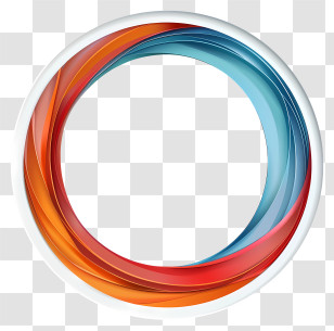 Round Frame - Colorful Circular Spiral With Gradient Effect Transparent PNG