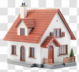 Real Estate House - Small Cozy House Model Illustration Transparent PNG