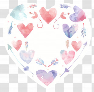 Heart Background - Heart With Arrows Decoration Transparent PNG