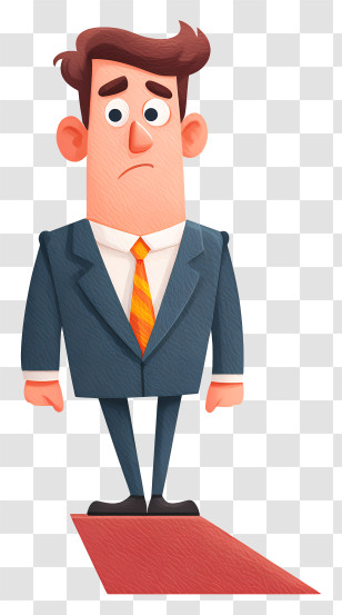 Businessman Facing Downfall In Business - Sad Businessman On Red Carpet Transparent PNG
