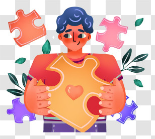 Jigsaw Puzzle - Man Holding A Heart Puzzle Piece Transparent PNG