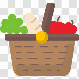 Food Gift Baskets - Cartoon Picnic Basket Filled With Food Transparent PNG