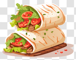 Taco Roll - Cartoon Shawarma Wrap Illustration Transparent PNG