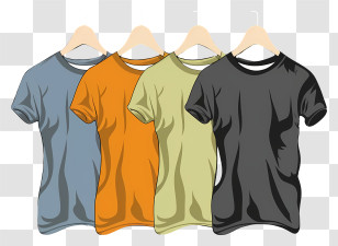 Clothing - Colorful T-Shirts On Hangers Transparent PNG