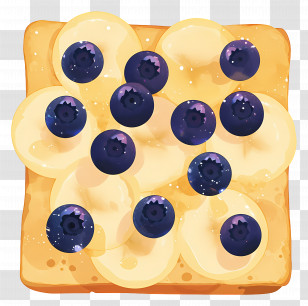 Bread With Fruit - Blueberry Banana Toast - Healthy Breakfast Snack Transparent PNG