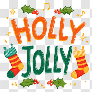 Holly Jolly Christmas - Cheerful Holly Jolly Christmas Text Transparent PNG