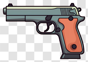 Gun - Simplistic Handgun Illustration Transparent PNG
