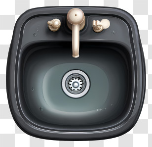 Sink Top View - Black Sink With Faucet Transparent PNG