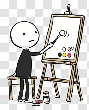 Painter - Stick Figure Painter At Work Transparent PNG