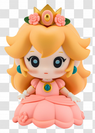 Princess Peach - Cute Princess Character With Crown Transparent PNG