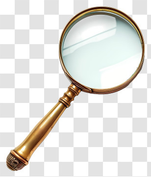 Vintage Magnifying Glass - Vintage Magnifying Glass With Gold Accents Transparent PNG