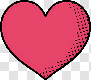Heart - Pink Heart Cartoon In Stylized Design Transparent PNG