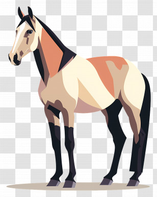 Horse - Stylized Geometric Horse Illustration Transparent PNG
