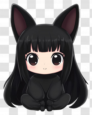 Kuromi Girl - Anime Cat Girl Character Transparent PNG