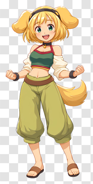 Roxanne - Energetic Dog-Girl Anime Character Transparent PNG