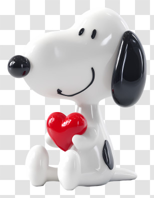 Cartoon Snoopy - Cartoon Dog Holding A Heart Transparent PNG