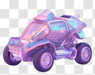Iridescent Art - Holographic Futuristic Car With Sleek Design Transparent PNG