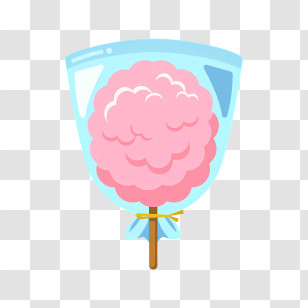 Pink Lollipop - Pink Cotton Candy In A Bag Transparent PNG