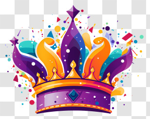 Crown - Colorful Crown For Mardi Gras Celebration Transparent PNG