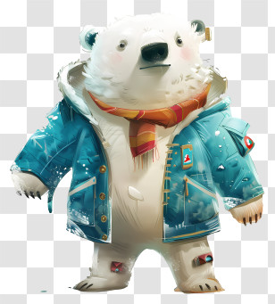 International Polar Bear Day - Polar Bear In Winter Jacket Transparent PNG