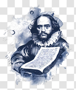Shakespeare Day - Historical Figure Holding A Book Transparent PNG