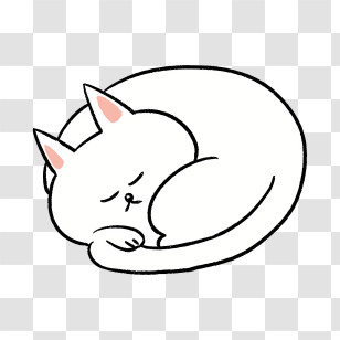 Cartoon - Cute Sleeping Cartoon Cat Transparent PNG