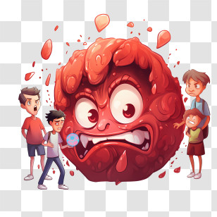 Stop Bullying Day - Angry Face Cartoon With Kids Transparent PNG