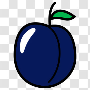 Fruit - Illustration Of Blue Plum Fruit Transparent PNG