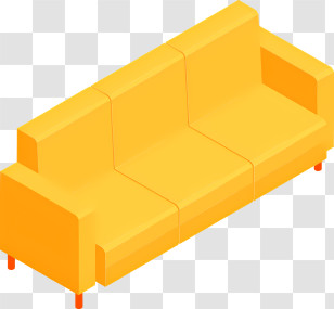 Icon - Modern Yellow Couch For Living Spaces Transparent PNG